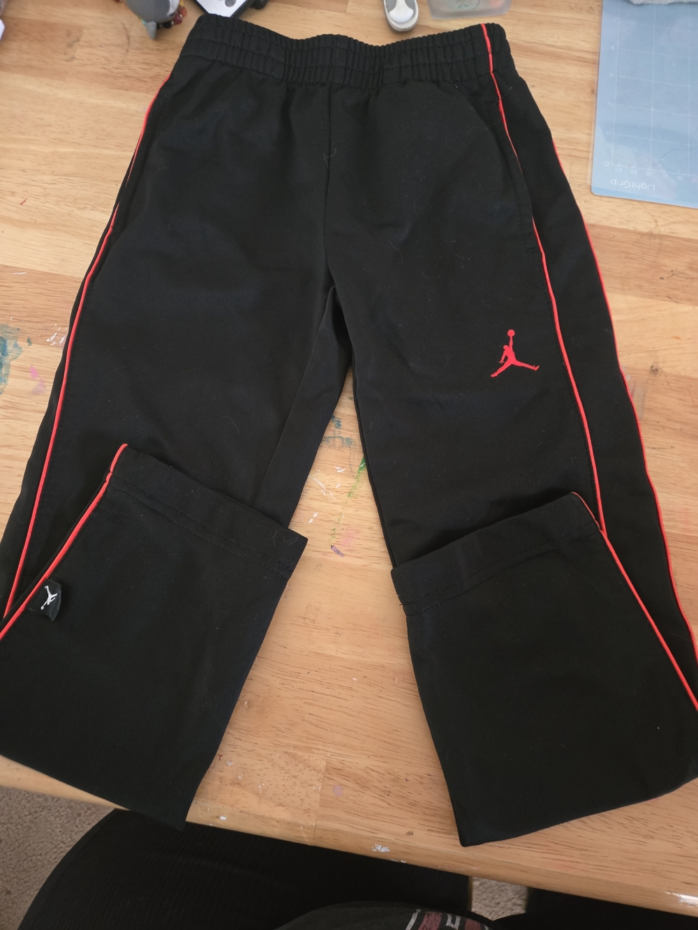 Jordan Black Joggers with Red Piping and Jumpman